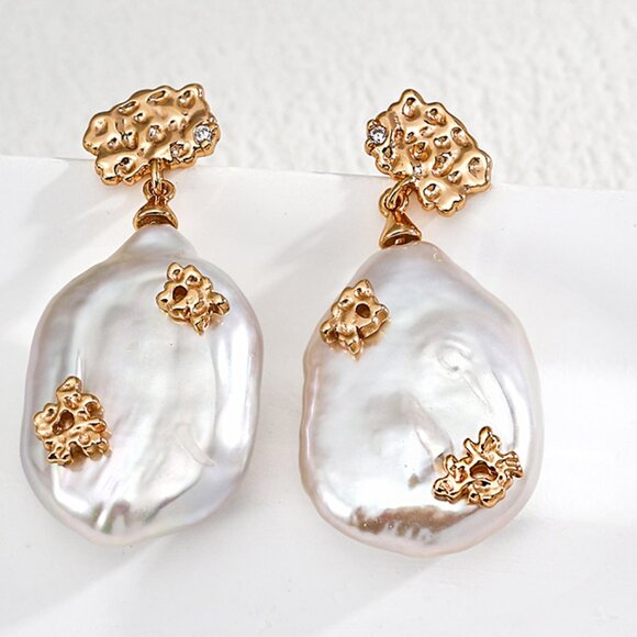 Vintage Natural Pearl Earrings – Elegant Retro S925 Silver Jewelry - Picture 1 of 4